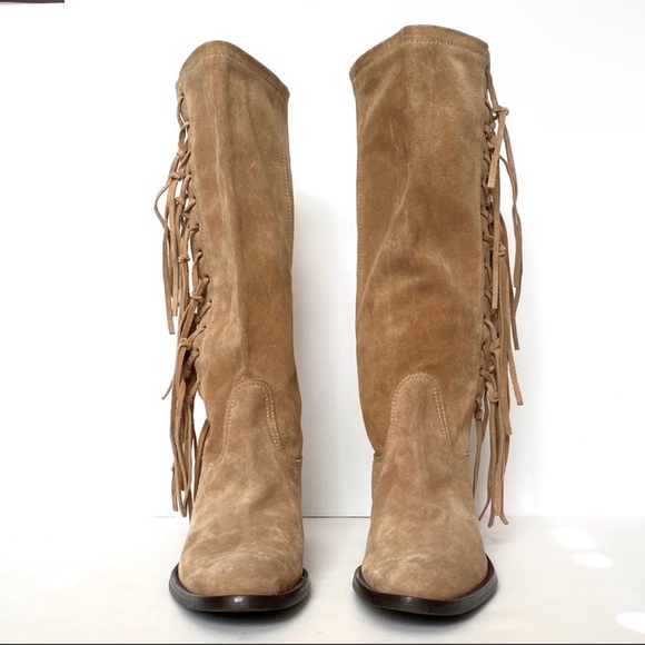 Stunning *COACH* Arianna Suede Fringe Boots - Picture 5 of 15